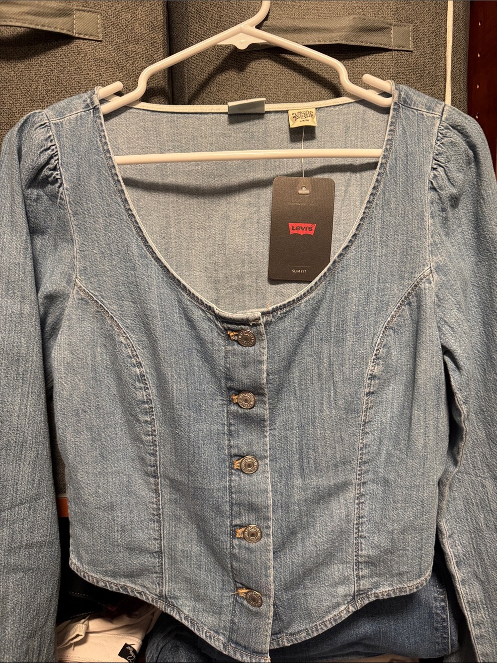 Levi's Light Blue Denim Button-Up Top